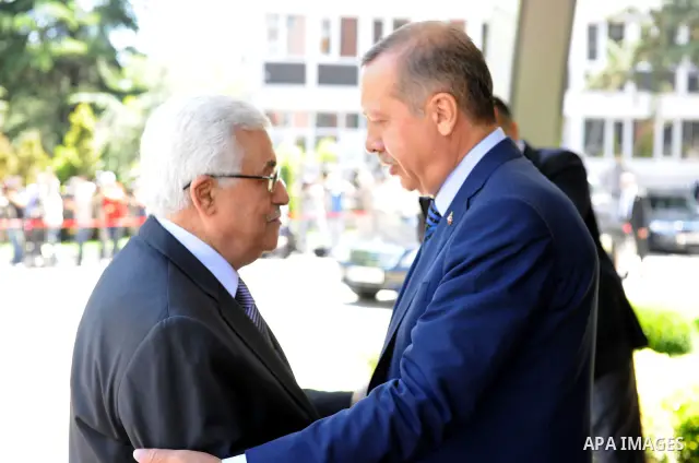 Palestinian President Mahmoud Abbas meets with Turkey's prime minister, Recep Tayyip Erdogan in Ankara on Jun 24,2011. Photo by Thaer Ganaim