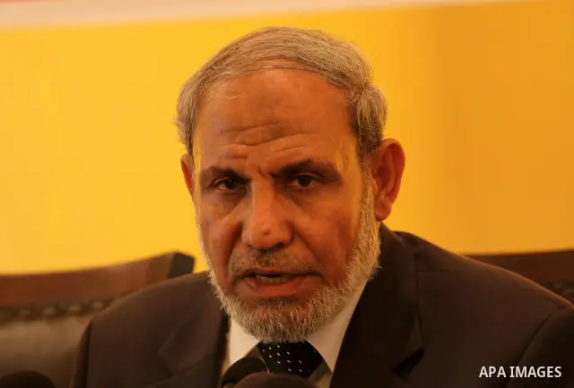 Palestinian senior Hamas leader, Mahmoud al-Zahar delivers speech during a meeting to announce for his new book in Gaza city on Jun 25,2011. Photo by Mohammed Asad