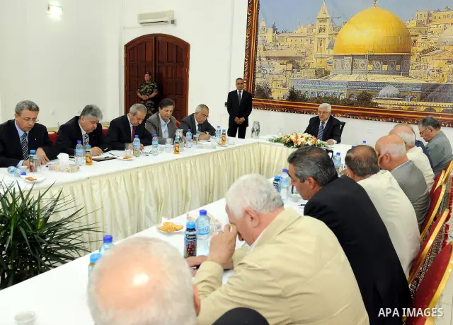 Palestinian President Mahmoud Abbas speaks at a meeting of the Palestinian leadership on June 26, 2011, in the West Bank city of Ramallah, where he said he was still determined to go to the Gaza Strip, despite hitches in...