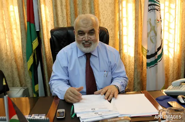 A Palestinian General Attorney in Gaza Strip, Mohammed Abbed speaks to media at his office in Gaza city on Jun 27,2011. Photo by Mohammed Asad