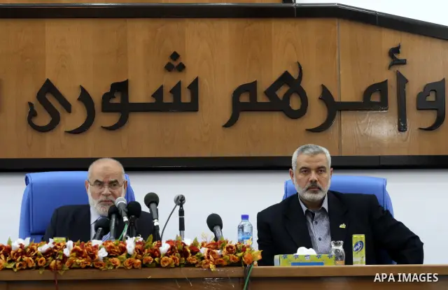 Palestinian Prime Minister in the Gaza Strip, Ismail Haniya during the meeting of the Palestinian Legislative Council in Gaza City on June 29, 2011. Members of the Palestinian Legislative council discussed the issue of t...
