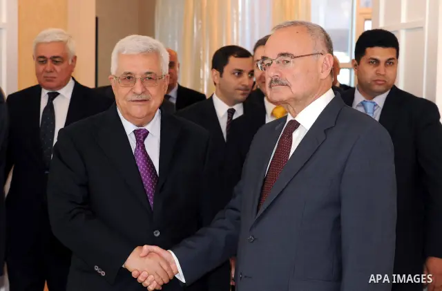 Palestinian president Mahmoud abbas (Abu Mazen) meets with Prime Minister of Azerbaijan in the capital Baku on Jun 29,2011. Photo by Thaer Ganaim