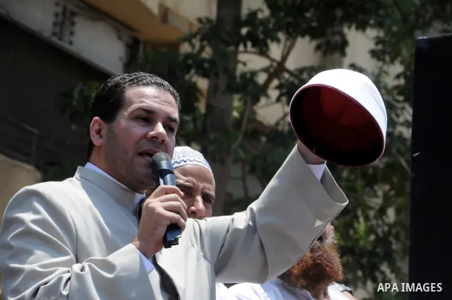 Egyptians take part in a rally after prayer at Tahrir Square in Cairo, Egypt, on July 1, 2011. Hundreds of people were rallying in the square, that was the epicenter of the uprising that toppled Hosni Mubarak, demanding...