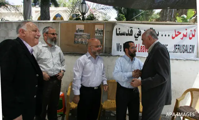 Palestinian children participating in summer camps visit Hamas legislators at the International Red Cross offices in Jerusalem's old city on july 5, 2011. Hamas legislators have been living inside the ICRC compound in Je...
