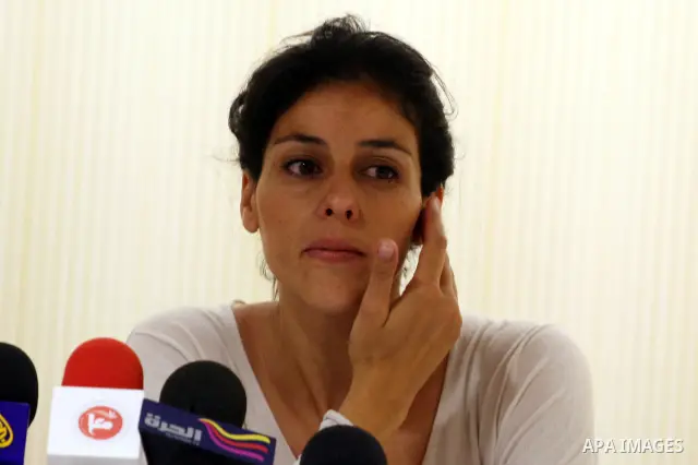 Souad Massi, Algerian singer and songwriter living in France, speaks during a press conference ahead of her concert during the Palestine International Festival 2011, in the West Bank city of Ramallah, Tuesday, July 5, 20...