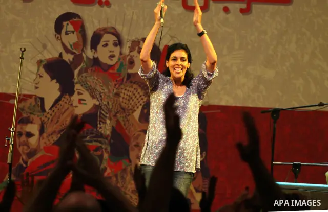 Souad Massi, an Algerian singer and songwriter living in France, performs during the Palestine International Festival 2011, in the West Bank city of Ramallah, Tuesday, July 5, 2011. Photo by Issam Rimawi