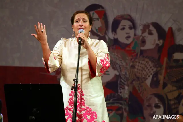 Jordanian singer, Makadi Nahas performs at the Palestine International Festival in the West Bank city of Ramallah on July 6, 2011. Photo by Issam Rimawi