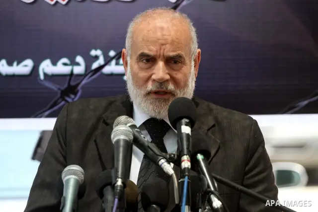 The spokesman of the Palestinian Parliament in Gaza Strip, Ahmed Bahar during a press conference, in Gaza City on July 10, 2011 . Photo by Mohammed Asad