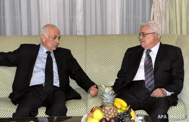 Palestinian President Mahmoud Abbas (Abu Mazen) during a meeting of Secretary General of the League of Arab States, Nabil Arab in Doha on July 13, 2011. Photo by Thaer Ganaim