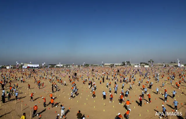 Palestinian children play with balls during summer camp activities supervised by the UN Relief and Works Agency (UNRWA) in Rafah in the southern Gaza Strip on July 14, 2011. Photo by Ali Jadallh