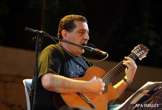 Members of the Palestinian band music, from the city of Akka, perform during the festival "Wayn ala Ramallah " in the West Bank city of Ramallah on July 14, 2011. Photo by Issam Rimawi