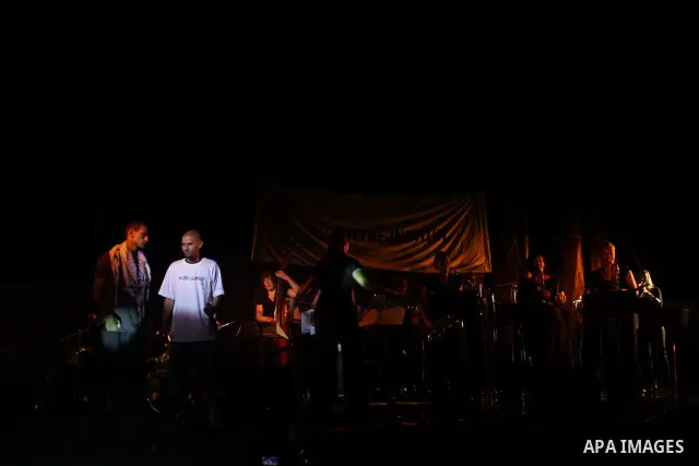 The German Women Jazz Orchestra performs a concert in Gaza City late on July 14, 2011. Photo by Naaman Omar