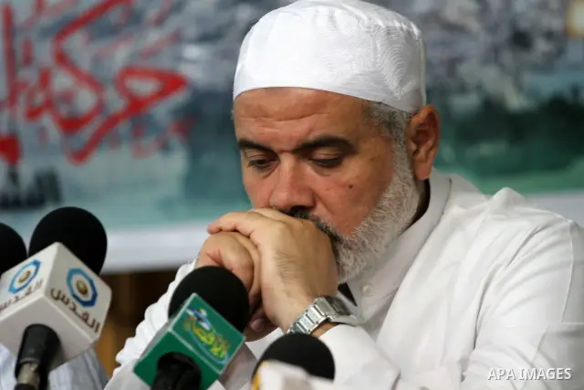 Palestinian Prime Minister in Gaza Strip, Ismail Haniya delivers speech In the memorial of Mohammed Shamaa, one of the Hamas Movement founders in Gaza city on July 16, 2011. Photo by Mohammed Asad