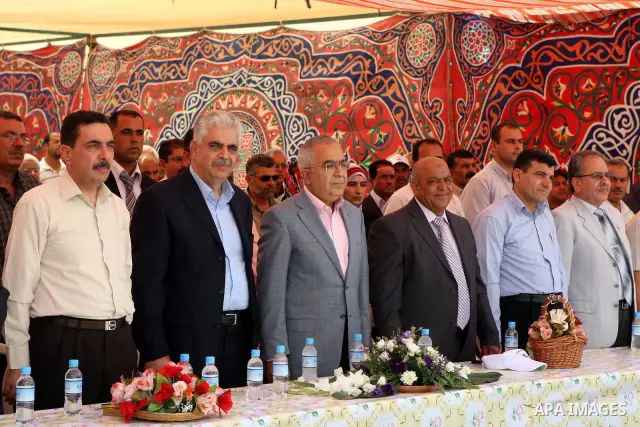 Palestinian Prime Minister, Salam Fayyad attends the opening ceremony of a new secondary school in Beit Sera village near the West Bank city of Ramallah on July 17, 2011. Photo by Mustafa Abu Dayeh