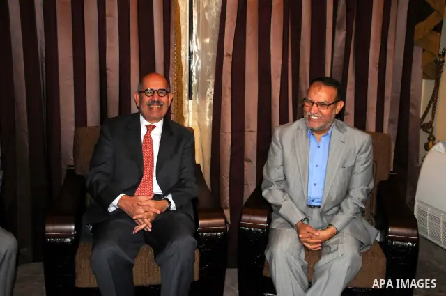Mohamed el-Baradei meets with the Headquarters Brotherhood movement for freedom and justice in Cairo July 17, 2011. Photo by Ahmed Asad