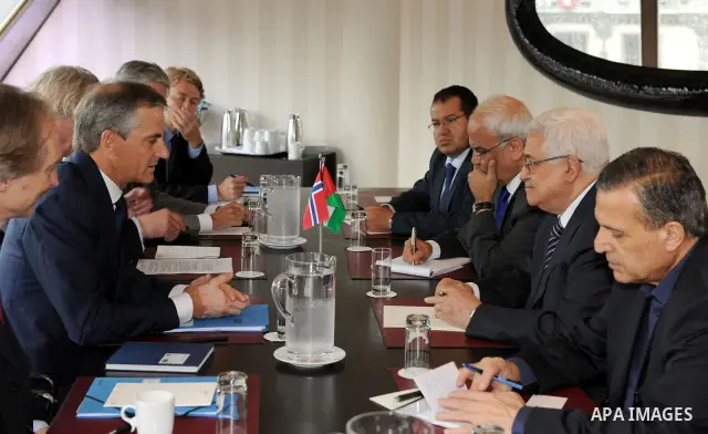 Palestinian President Mahmoud Abbas (Abu Mazen) during a meeting with Norwegian Foreign Minister, Jonas Gahr Store in Oslo on July 18, 2011. Photo by Thaer Ganaim