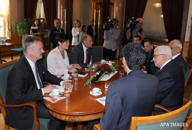Palestinian President Mahmoud Abbas (Abu Mazen) during the meeting between the Foreign Relations Committee in the Norwegian Parliament in Oslo on July 18, 2011. Photo by Thaer Ganaim