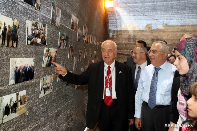 Palestinian prime minister Salam Fayyad participates in the International Conference to develop the centers of the historical cities and develop their economical situation, in the West Bank city of Hebron on July 19,2011...