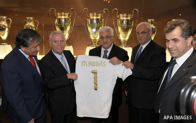 Palestinian President Mahmoud Abbas visits Real Madrid football club in Madrid July 20, 2011. Photo by Thaer Ganaim