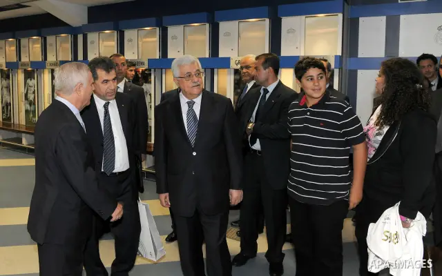 Palestinian President Mahmoud Abbas visits Real Madrid football club in Madrid July 20, 2011. Photo by Thaer Ganaim