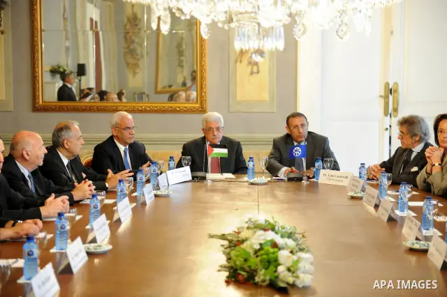 President Mahmoud Abbas (Abu Mazen) during his visit to the Secretariat of the Union for the Mediterranean in Barcelona on July 20, 2011. Photo by Thaer Ganaim