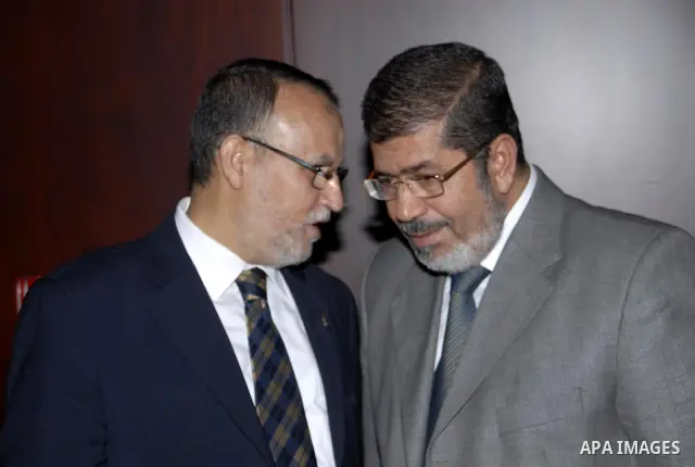 Members of Egypt's Muslim Brotherhood, the country's best organised movement take part in a celebration in Cairo on July 23, 2011, to celebrate the formation of a new party, the Freedom and Justice Party, to contest up t...