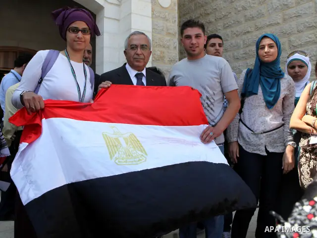Palestinian Prime Minister, Salam Fayyad meets with the Arab youth delegation who participate in the second Arab-Palestinian exchange in the West Bank city of Ramallah on July 24, 2011. Photo by Mustafa Abu Dayeh
