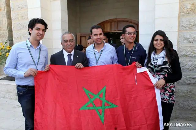 Palestinian Prime Minister, Salam Fayyad meets with the Arab youth delegation who participate in the second Arab-Palestinian exchange in the West Bank city of Ramallah on July 24, 2011. Photo by Mustafa Abu Dayeh