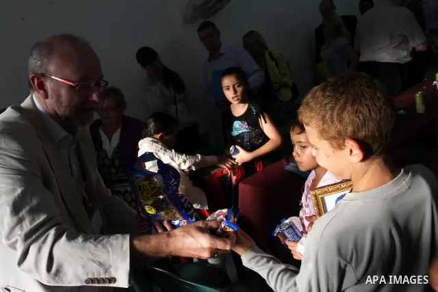 The European Parliament delegation, visit relatives of prisoners in Waed Captive and liberators society and people prisoners in Gaza city on July 25, 2011. Photo by Mohamad Asad