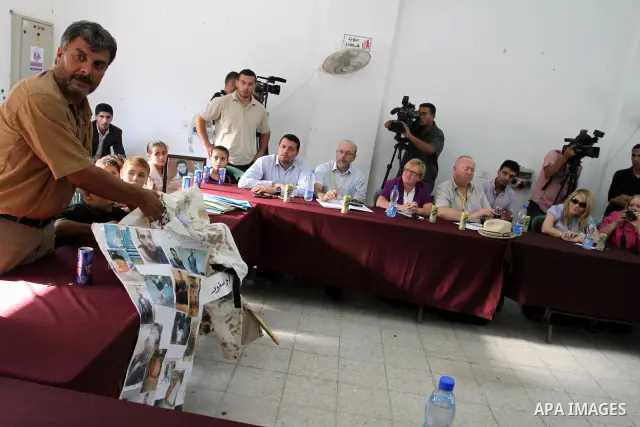 The European Parliament delegation, visit Waed Captive and liberators society and people prisoners in Gaza city on July 25, 2011. Photo by Mohamad Asad