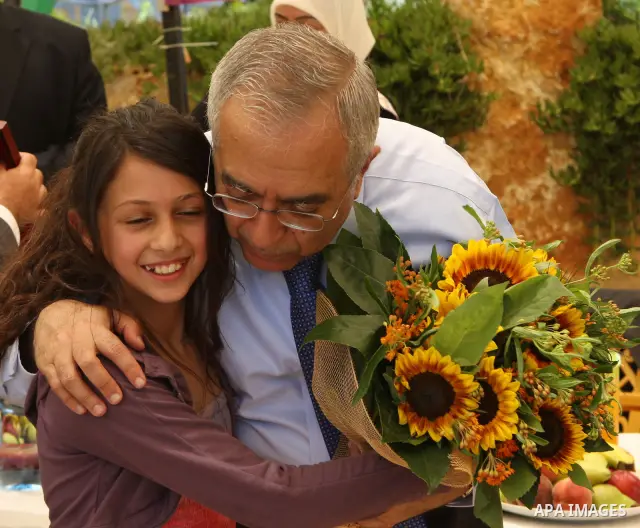 Palestinian Prime Minister, Salam Fayyad during the opening of the park municipality Beitunia in the West Bank city of Ramallah on July 25, 2011. Photo by Mustafa Abu Dayeh