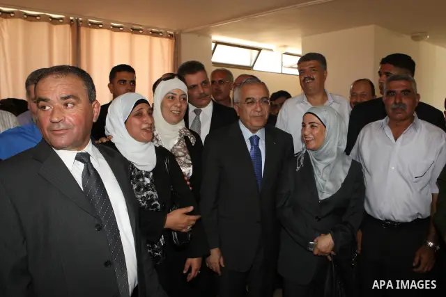 Palestinian Prime Minister, Salam Fayyad during the opening of the park municipality Beitunia in the West Bank city of Ramallah on July 25, 2011. Photo by Mustafa Abu Dayeh