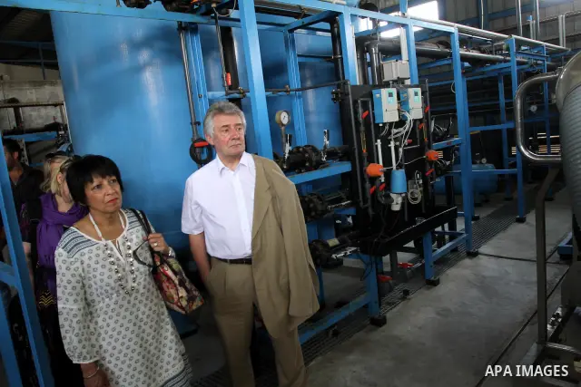 The European Parliamentary delegation visits coast Water Authority in Deir al-Balah southern Gaza Strip on July 25, 2011. Photo by Mohammed Asad