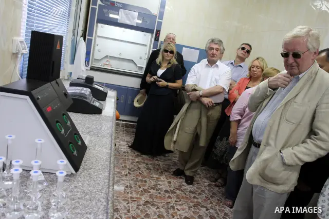 The European Parliamentary delegation visits coast Water Authority in Deir al-Balah southern Gaza Strip on July 25, 2011. Photo by Mohammed Asad