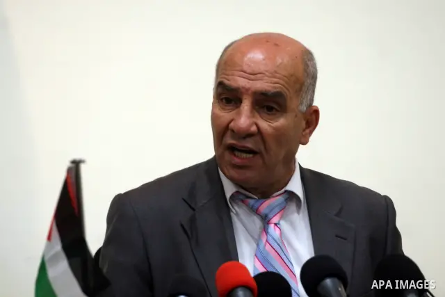 The Palestinian Spokesman security services, Adnan Al-Dameer delivers speech during a press conference, in the West Bank city of Ramallah on July 28, 2011. Photo by Issam Rimawi