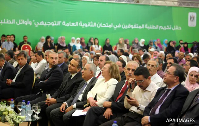 Palestinian Prime Minister, Salam Fayyad during the ceremony of honoring the early high school, universities and colleges in the Movenpick Hotel in the West Bank city of Ramallah on July 28, 2011. Photo by Issam Rimawi