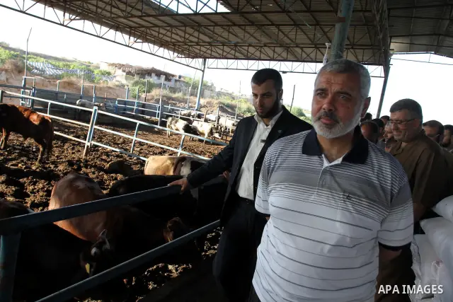 Palestinian Prime Minister in Gaza Strip, Ismail Haniya during the opening of agricultural projects in Gaza City on July 28, 2011. Photo by Mohammed Asad