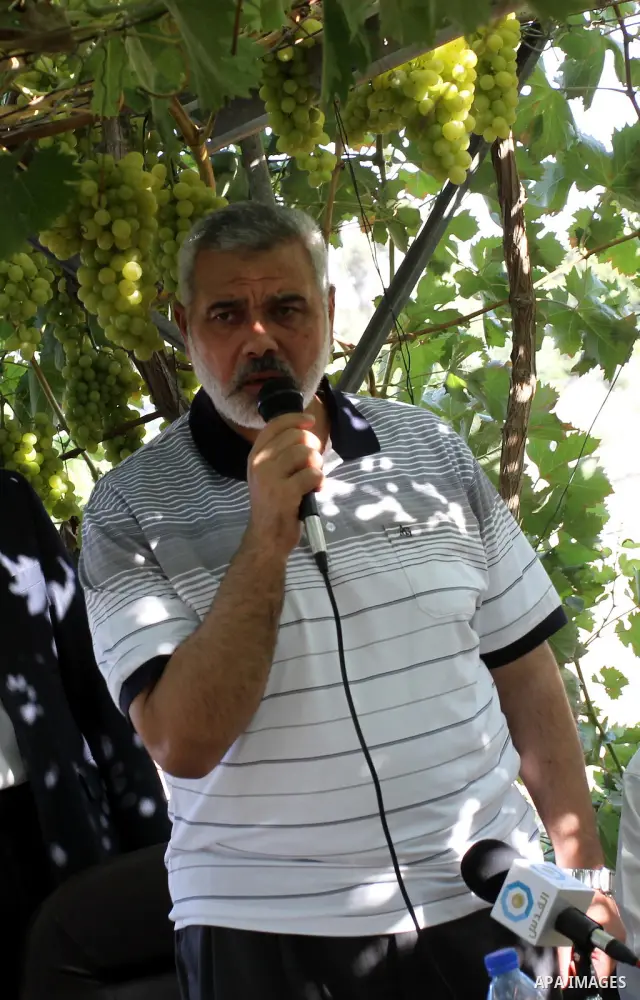 Palestinian Prime Minister in Gaza Strip, Ismail Haniya delivers speech during the opening of agricultural projects in Gaza City on July 28, 2011 Photo by Mohammed Asad
