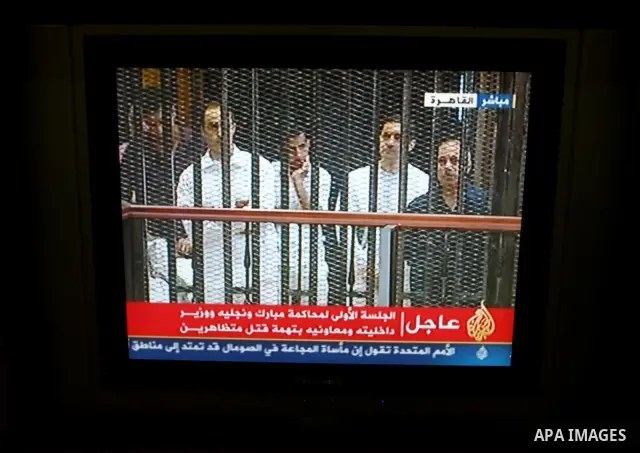Former Egyptian President Hosni Mubarak's sons are seen in the still image taken from video on Aug. 3, 2011 in the courtroom at the Police Academy in Cairo, Egypt. Former Egyptian President Hosni Mubarak's trial started...