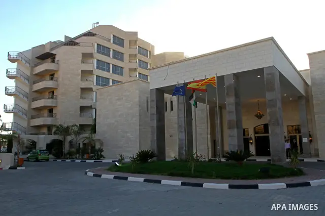 In this photo taken Monday, Aug. 8, 2011, showing Gaza Strip's first five-star Arcmed Al Mashtal hotel in Gaza City, which was recently opened. Photo by Ashraf Amra