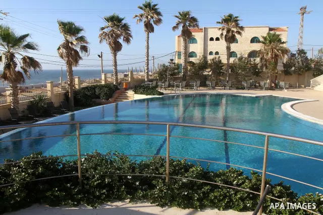 In this photo taken Monday, Aug. 8, 2011, showing Gaza Strip's first five-star Arcmed Al Mashtal hotel in Gaza City, which was recently opened. Photo by Ashraf Amra