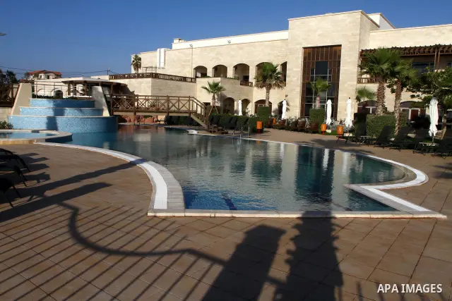 In this photo taken Monday, Aug. 8, 2011, showing Gaza Strip's first five-star Arcmed Al Mashtal hotel in Gaza City, which was recently opened. Photo by Ashraf Amra