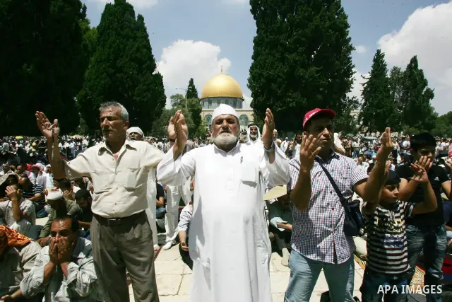 Palestinians gather for prayers at the Al Aqsa Mosque in Jerusalem, on the second Friday of the Muslim holy month of Ramadan, Friday Aug. 12, 2011. Muslims around the world are observing the holy fasting month of Ramadan...