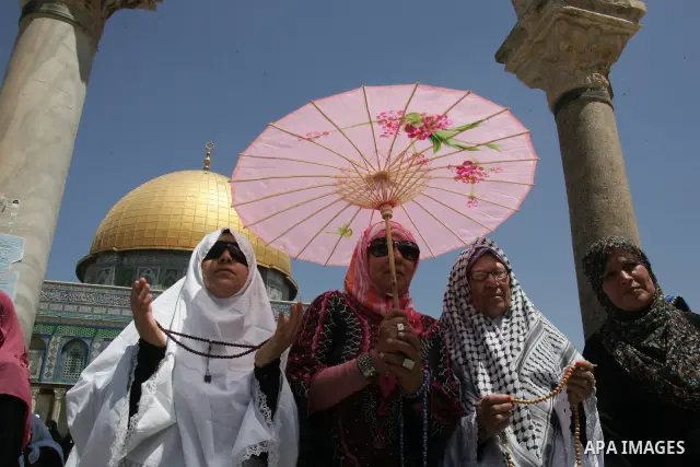 Palestinians gather for prayers at the Al Aqsa Mosque in Jerusalem, on the second Friday of the Muslim holy month of Ramadan, Friday Aug. 12, 2011. Muslims around the world are observing the holy fasting month of Ramadan...