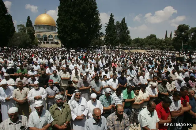 Palestinians pray at the Al Aqsa Mosque in Jerusalem, on the second Friday of the Muslim holy month of Ramadan, Friday Aug. 12, 2011. Muslims around the world are observing the holy fasting month of Ramadan where they re...