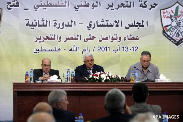 Palestinian President Mahmoud Abbas (Abu Mazen) during a meeting with the Advisory Council of the Fatah movement in the West Bank city of Ramallah on Aug.12, 2011. Photo by Thaer Ganaim