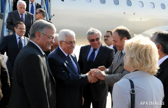 Palestinian President Mahmoud Abbas (Abu Mazen) during access to the Bosnian capital Sarajevo, on 14, Aug, 2011. Photo by Thaer Ganaim