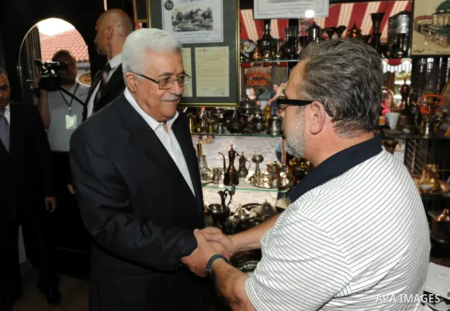 Palestinian President Mahmoud Abbas (Abu Mazen) during a tour in the city of Sarajevo on Aug. 15, 2011. Photo by Thaer Ganaim