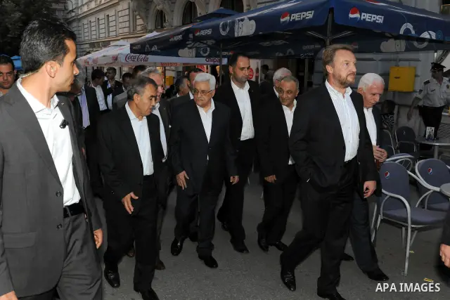 Palestinian President Mahmoud Abbas (Abu Mazen) during a tour in the city of Sarajevo on Aug. 15, 2011. Photo by Thaer Ganaim