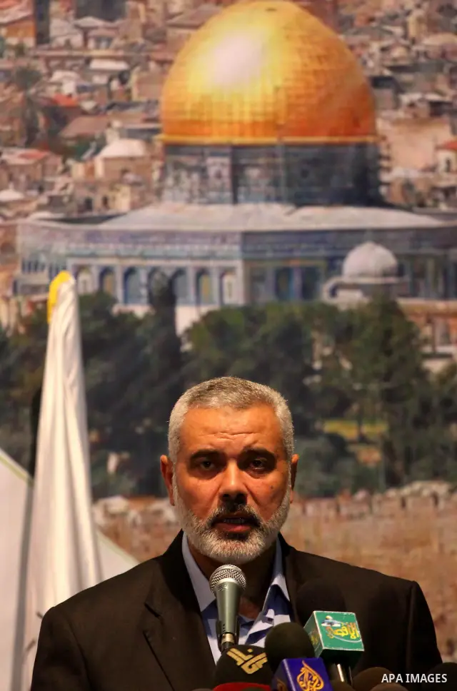 Palestinian prime minister in Gaza Strip, Ismail Haniya attends a celebration to honor the memorizers of the Holy Koran in Gaza city on August 18, 2011. Photo by Mohammed Asad